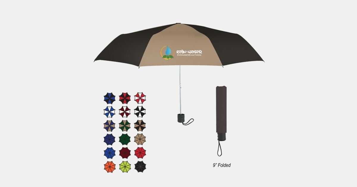 Printed Umbrella - 42" Arc Budget Telescopic Umbrella with your logo ...