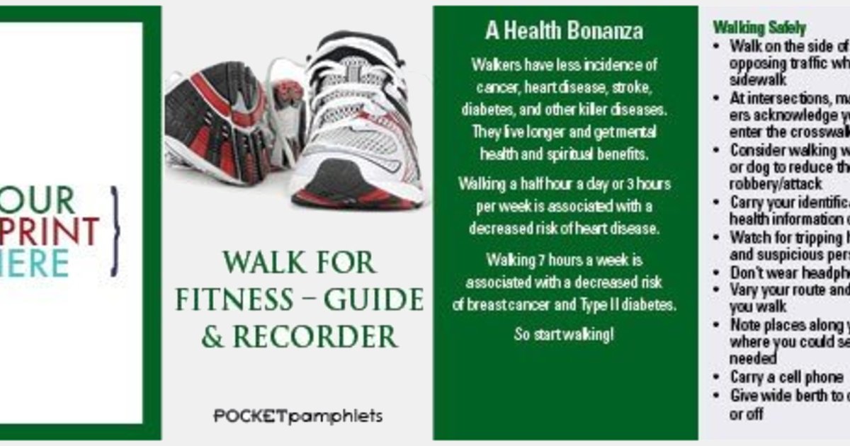 Walk For Fitness Pocket Pamphlet with your logo | ImprintLogo.com