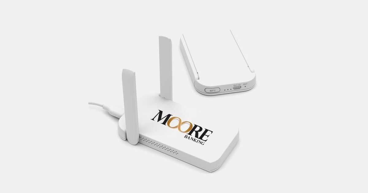 Wave Dual Band Wifi Extender with your logo | ImprintLogo.com