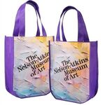 Yuma Sublimated Non-Woven Curve Bottom Tote - 2-Sided - Purple