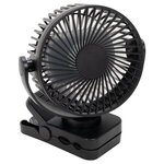 Zephyr Clip Fan with Power Bank, Light & Remote Control - Medium Black