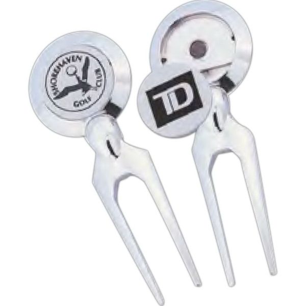 Woodbury (TM) Chrome-Plated Divot Fixer with your logo | ImprintLogo.com